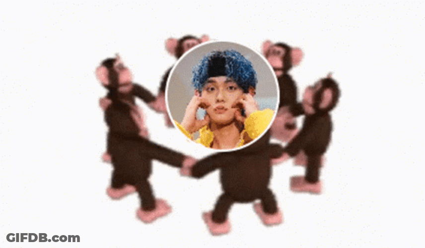 Monkey Circle Blue Hair Yeonjun GIF