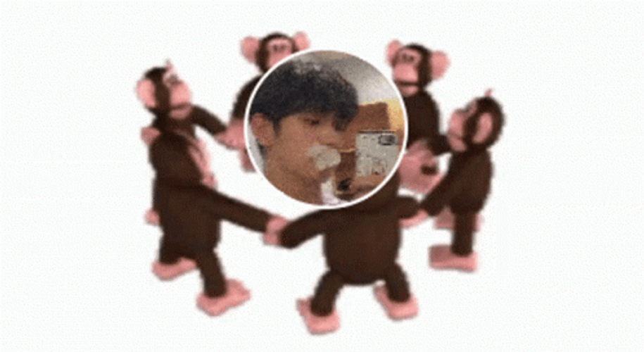 Monkey Circle Soobin Mirror Selfie GIF