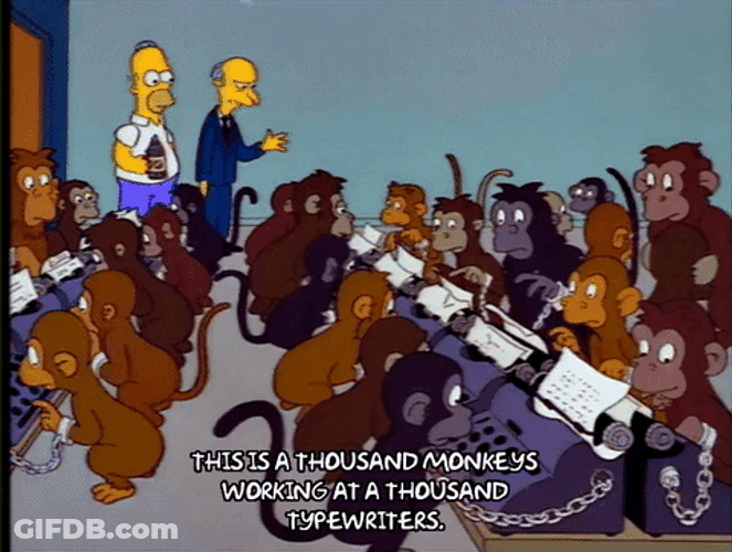 Monkey Computer Working Thousand Typewriters GIF
