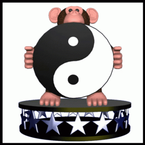 Monkey Connecting Yin Yang GIF