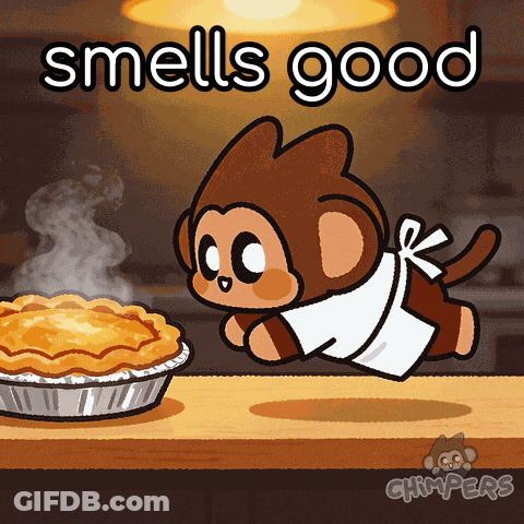 Monkey Cooking Pie Smells Good GIF