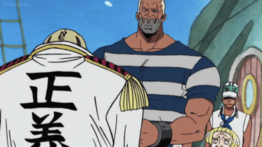 Monkey D. Garp Fighting Morgan GIF