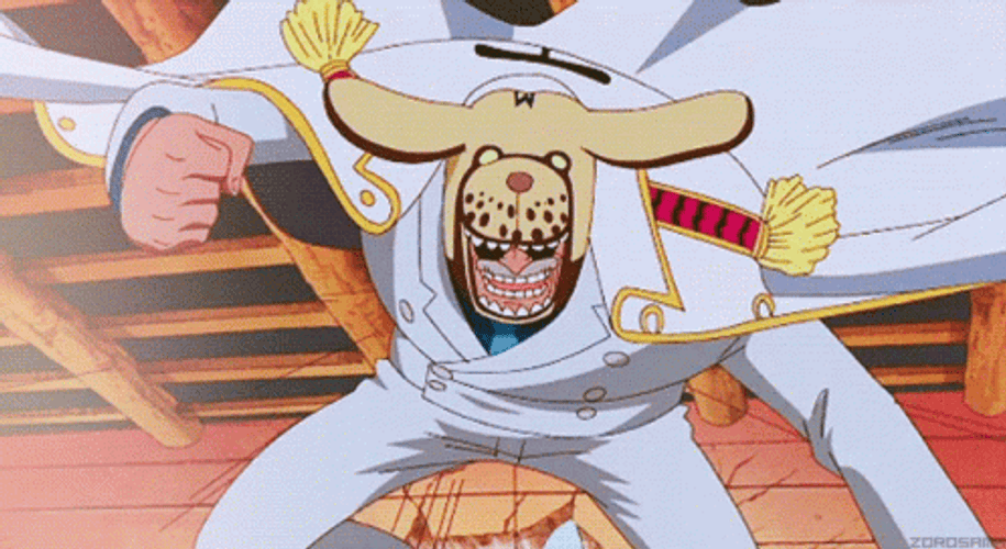 Monkey D. Garp Punching Luffy GIF