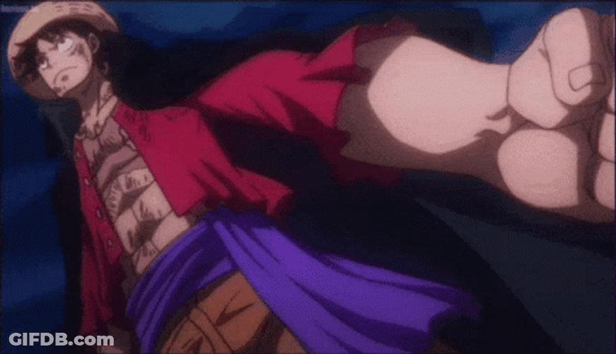Monkey D Luffy Fighting Scene With Kaidou GIF