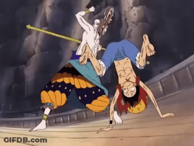 Monkey D Luffy Fighting With Eneru GIF