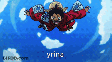 Monkey D Luffy Flying With Yrina Behind Him GIF
