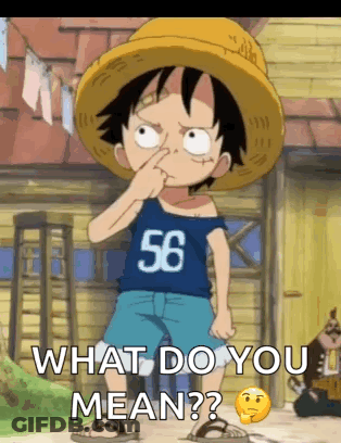 Monkey D Luffy From One Piece Is Holding His Nose While Wearing A Blue Shirt With The Number 56 On It . GIF