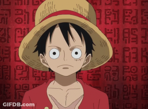 Monkey D Luffy Red Shirt Straw Hat GIF