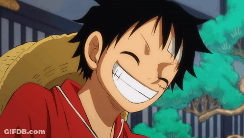 Monkey D Luffy Smiling With Eyes Closed GIF