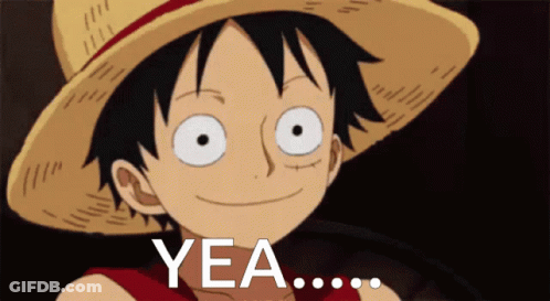 Monkey D Luffy Smiling With Yea Behind Him GIF
