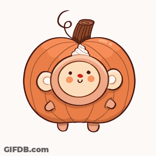 Monkey Dressed In Pumpkin GIF