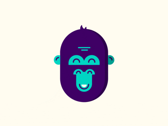 Monkey Head Sliced Spinning GIF