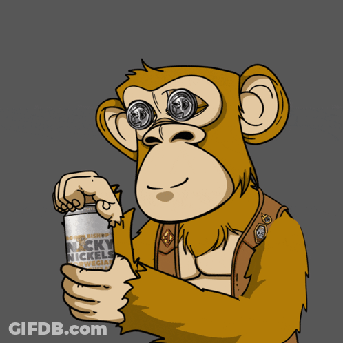 Monkey Holding Can Of Nicky Nickels GIF