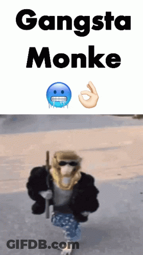 Monkey Holding Gun Gangsta Monke GIF