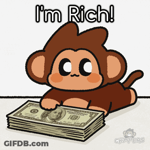 Monkey Holding Money I M Rich GIF