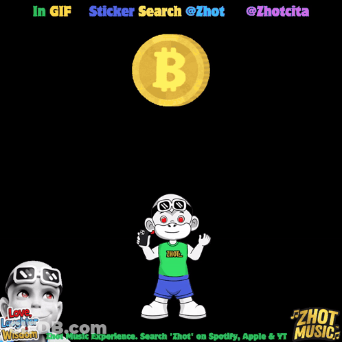 Monkey Holding Phone Next To B Coin GIF