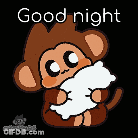 Monkey Holding Pillow Good Night GIF