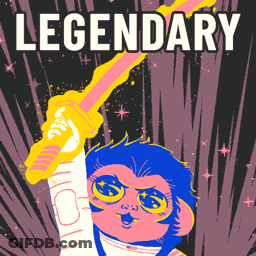 Monkey Holding Sword Legendary GIF