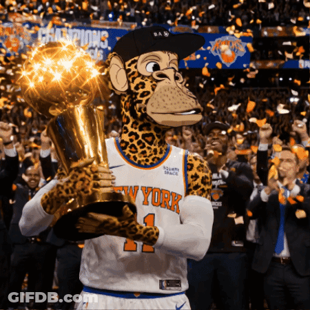 Monkey Holding Trophy Saying New York GIF