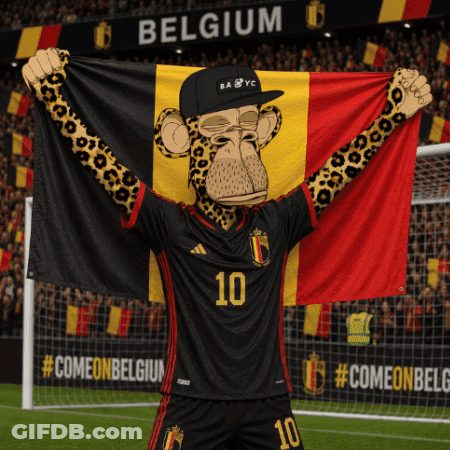 Monkey In Belgium Jersey Holding Flag GIF