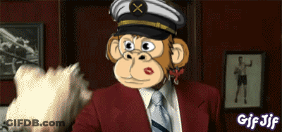 Monkey In Captain's Hat And Tie GIF