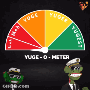 Monkey In Captain's Hat Next To Yuge-O-Meter GIF