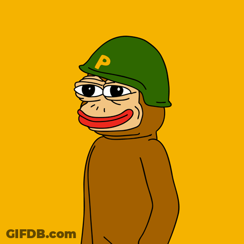 Monkey In Green Helmet Saluting GIF