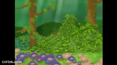 Monkey In Jungle With Flowers GIF