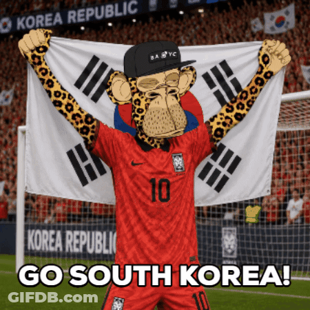 Monkey In Korea Republic Jersey Holding Korean Flag GIF