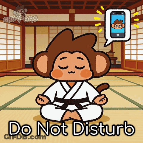 Monkey In Lotus Position Saying Do Not Disturb GIF