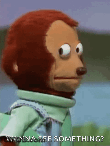 Monkey In Overalls Says Wanna See Something GIF
