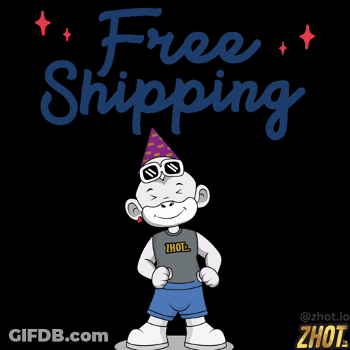 Monkey In Party Hat And Sunglasses Free Shipping GIF