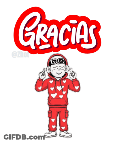 Monkey In Red Hoodie Saying Gracias GIF