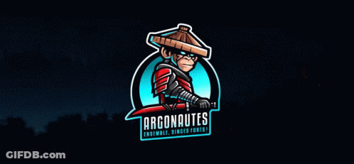 Monkey In Samurai Costume Holding Red Sword GIF