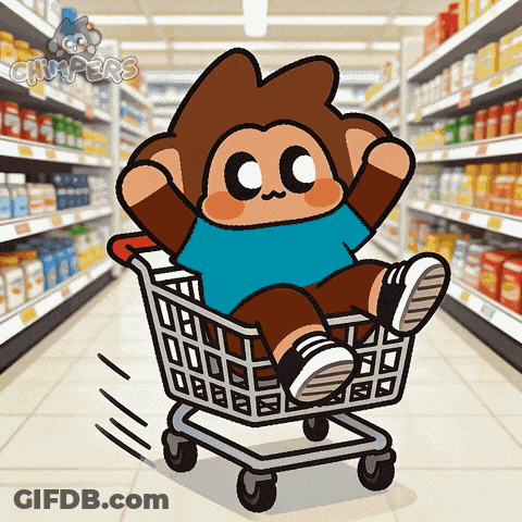 Monkey In Shopping Cart Saying Campers GIF