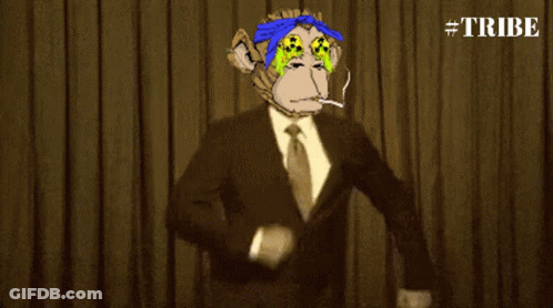 Monkey In Suit Smoking Cigarette Saying Let's Go GIF