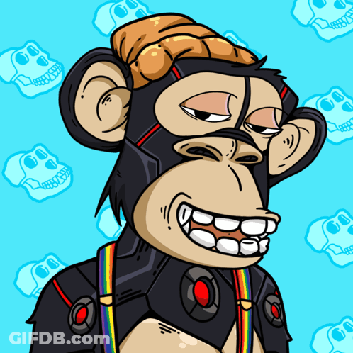 Monkey In Suspenders And Skull Hat GIF