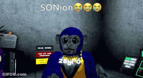 Monkey In Video Game Named Sonion GIF
