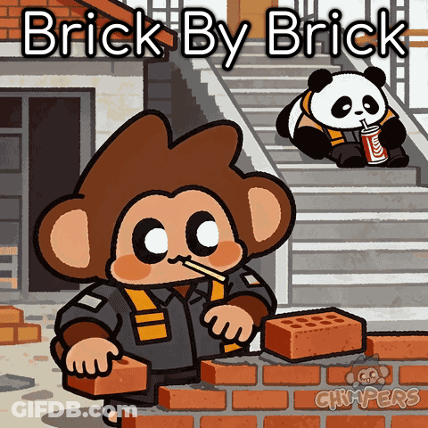Monkey Laying Bricks Brick By Brick GIF