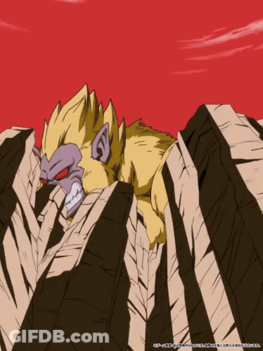 Monkey Laying On Rock Red Background GIF