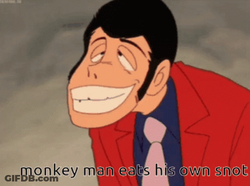 Monkey Man Eating Snot GIF