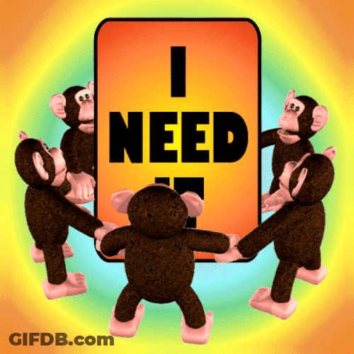 Monkey Mascot Spinning I Want It Now GIF