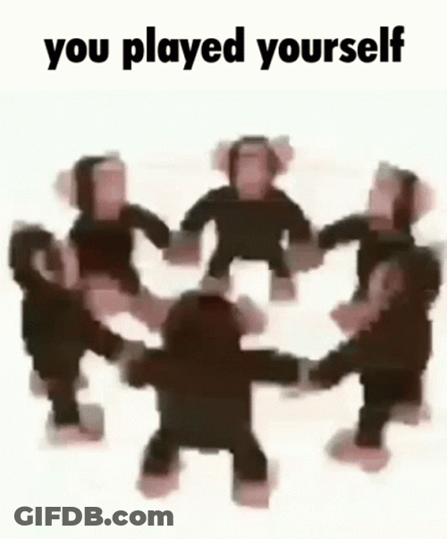 Monkey Mascot Spinning You Played Yourself GIF