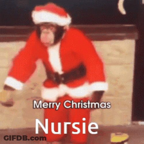 Monkey Merry Xmas Costume GIF
