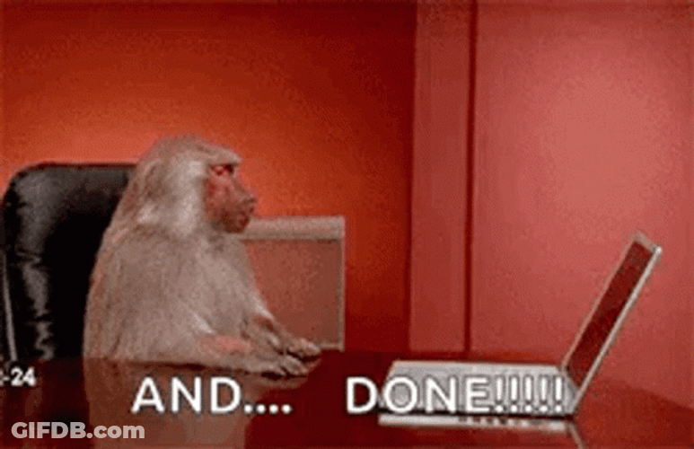 Monkey On Laptop Im Done GIF