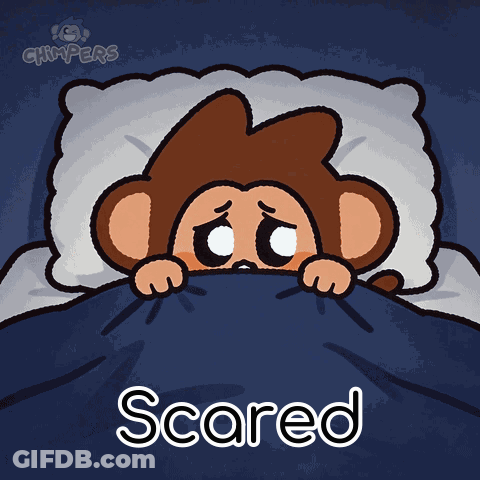 Monkey Peeking Under Blanket Scared GIF