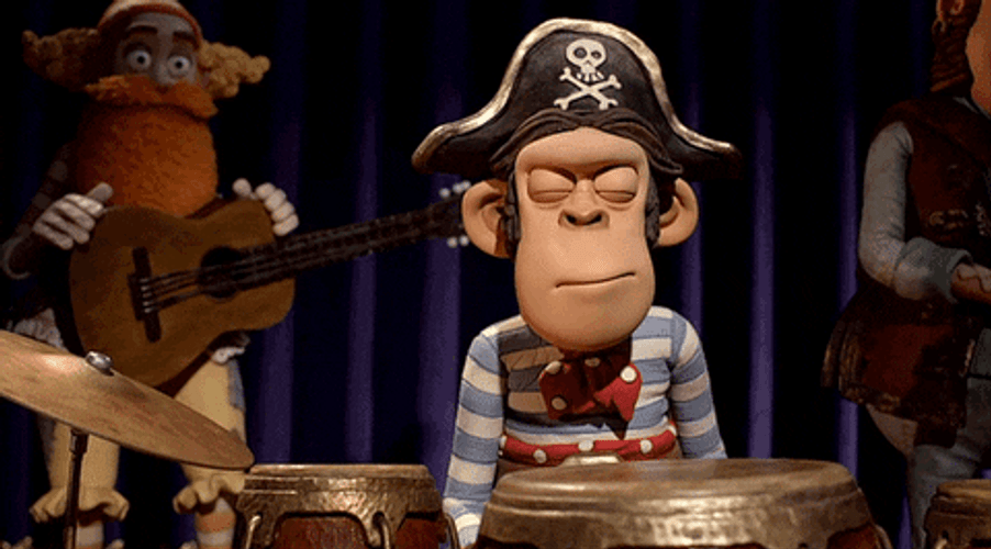 Monkey Pirates Playing Rim Shot GIF