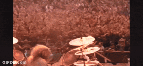 Monkey Playing Drums For Crowd GIF