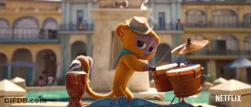 Monkey Playing Drums Netflix Logo GIF