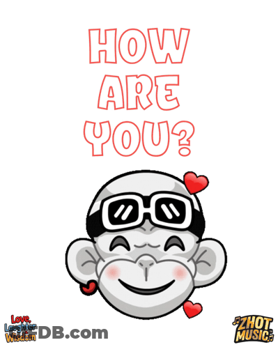 Monkey Poster Saying How Are You GIF
